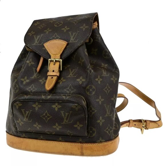 LOUIS VUITTON Montsouris MM Backpack Bag Monogram Leather Brown M51136 79SJ596 - Picture 1 of 16